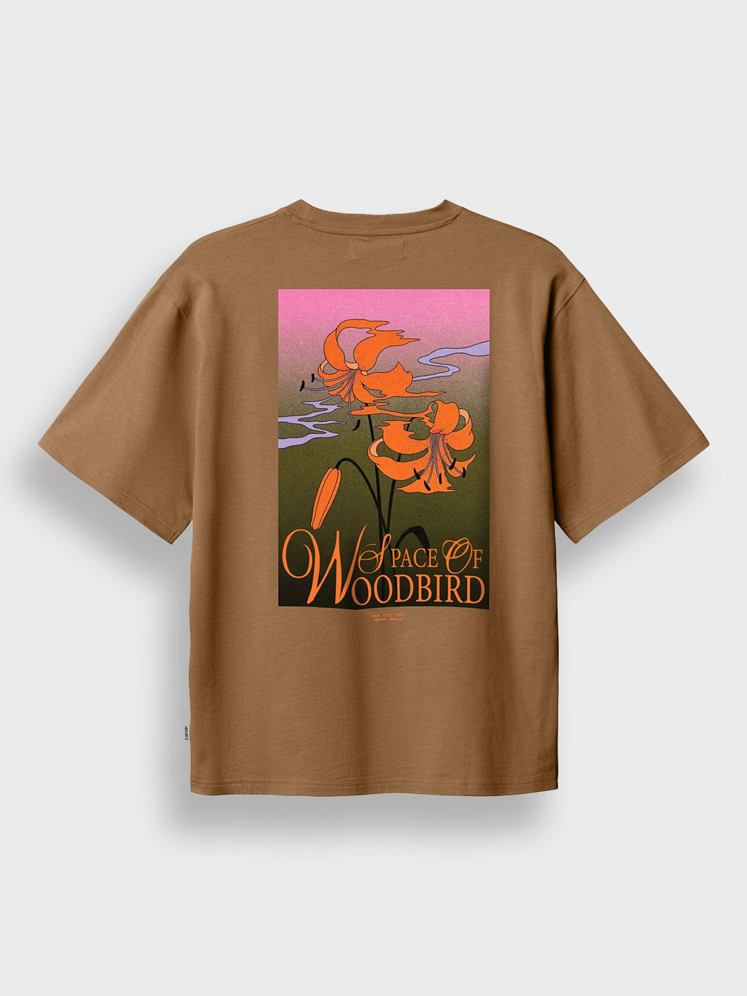 Woodbird dark brown t-shirt – packshot achterkant