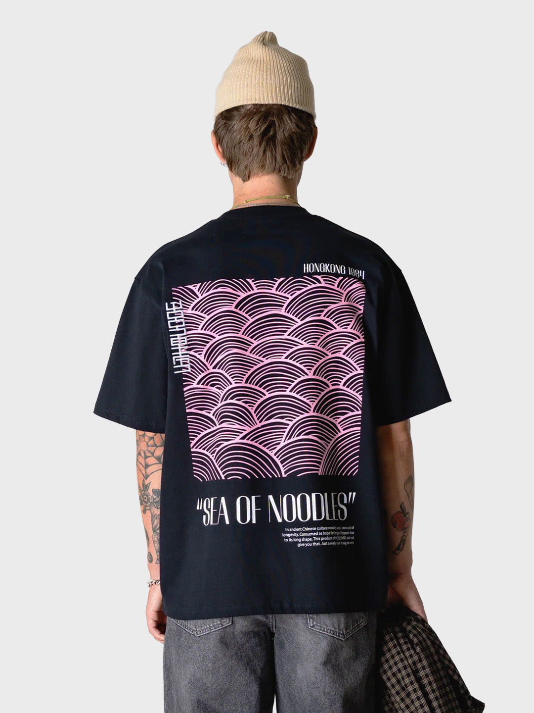 Woodbird WBBaine Sea T-Shirt Black - model achterkant