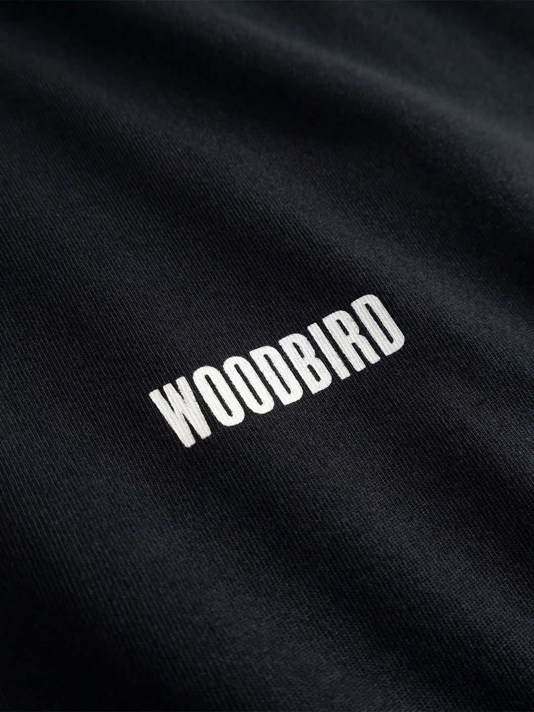 Woodbird WBBaine Sea T-Shirt Black - close-up logo