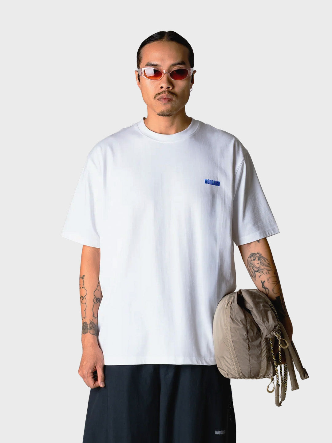 Woodbird WBBaine Sea T-Shirt White - model voorkant