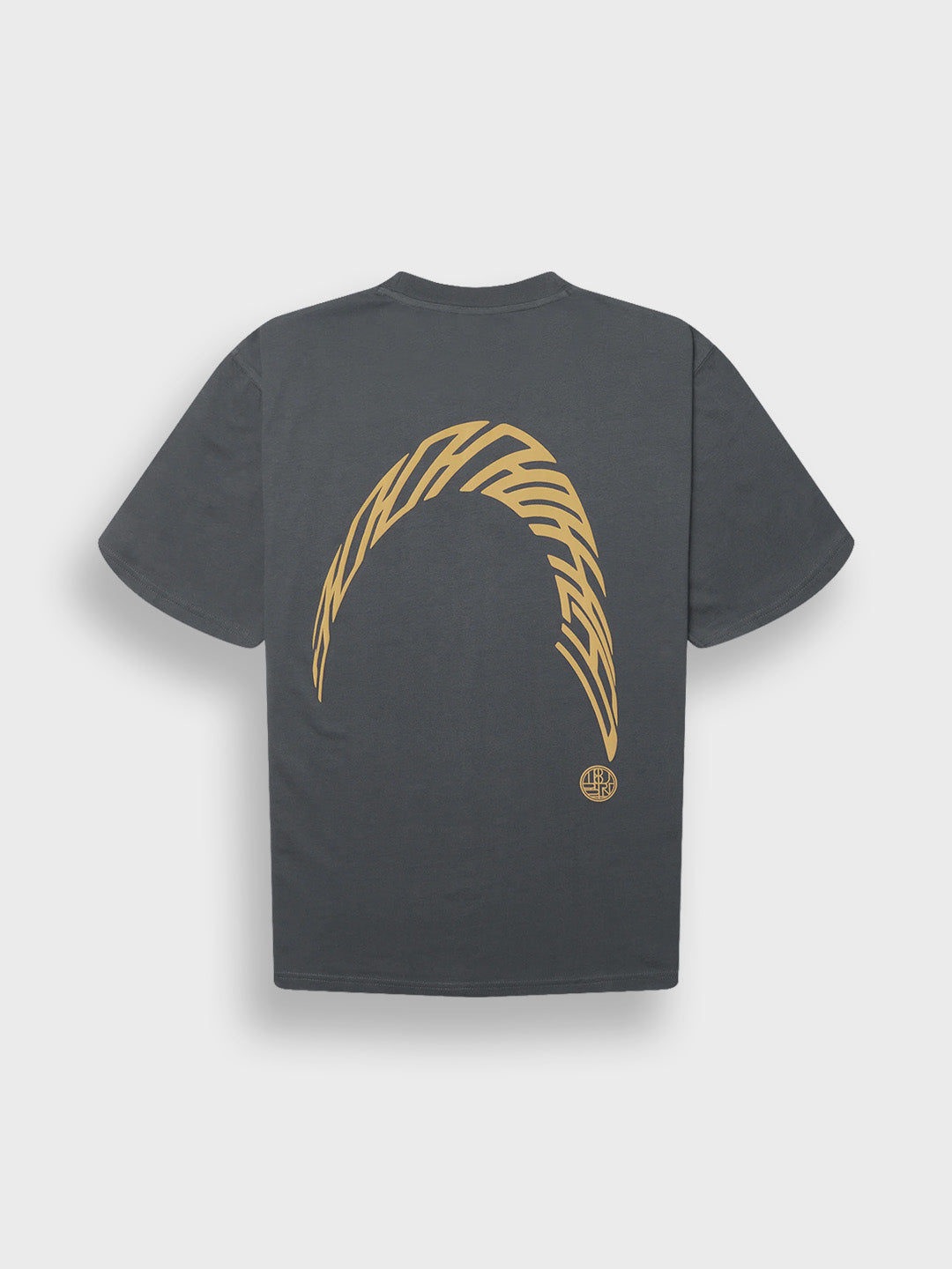 Woodbird WBBaine Warp T-Shirt Slate Blue – productfoto achter