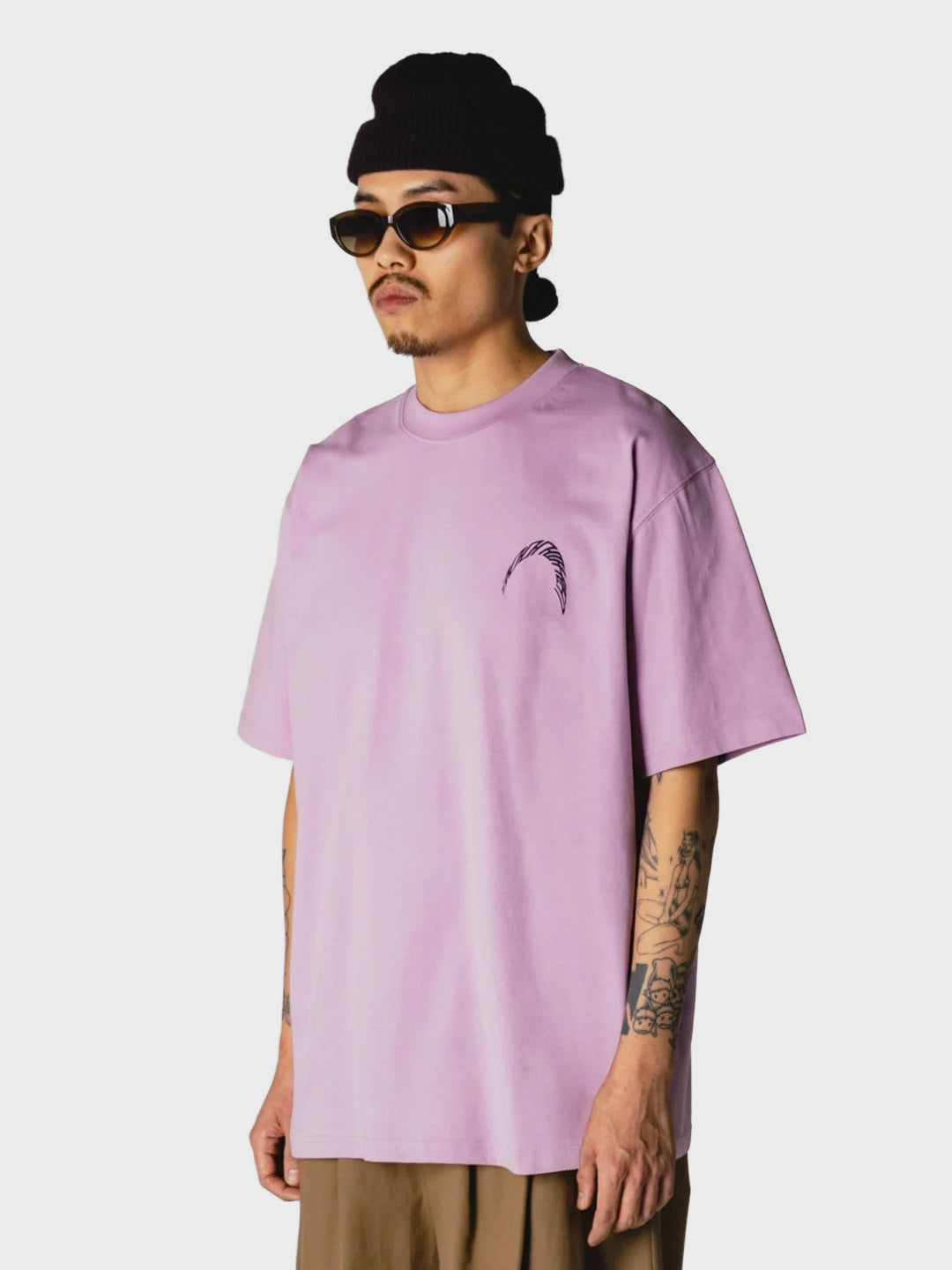 Woodbird WBBaine Warp T-Shirt Violet – zijkant