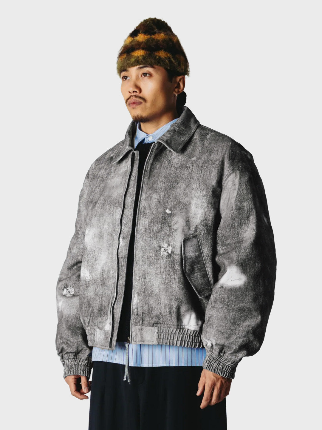 Woodbird WBBao Printed Jacket Grey – zijkant