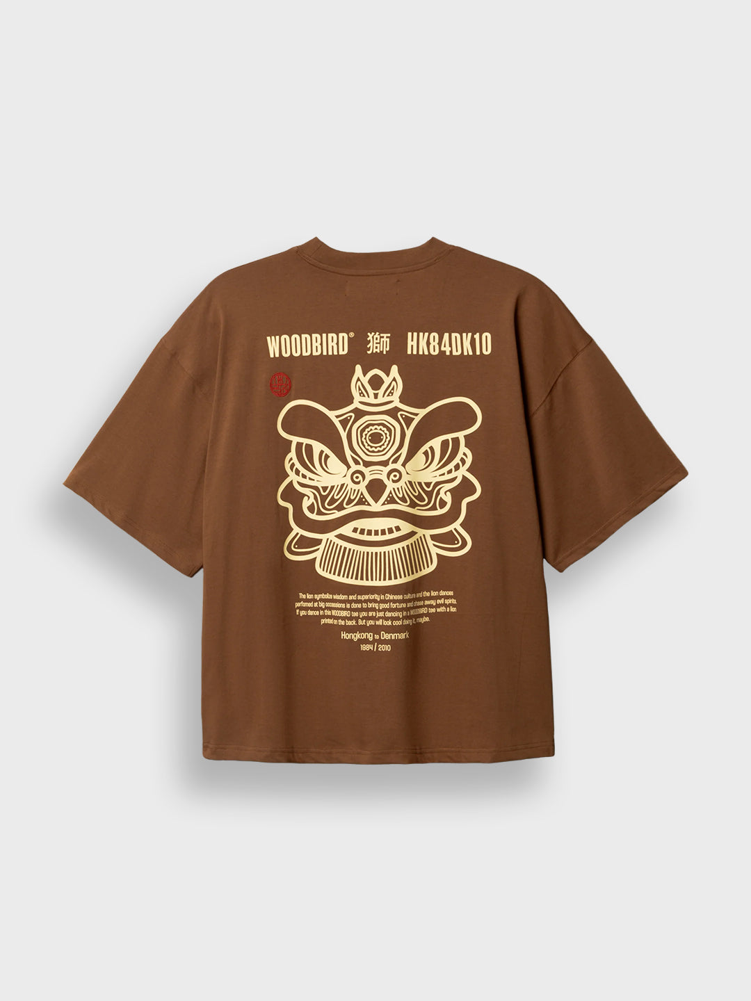 Woodbird WBBeam Lion T-Shirt Brown - achterkant