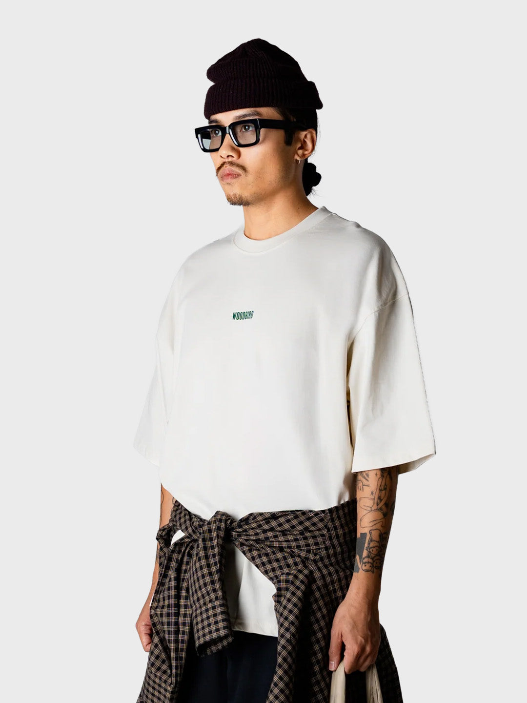 Woodbird WBBeam Lion T-Shirt Off-White - model zijkant