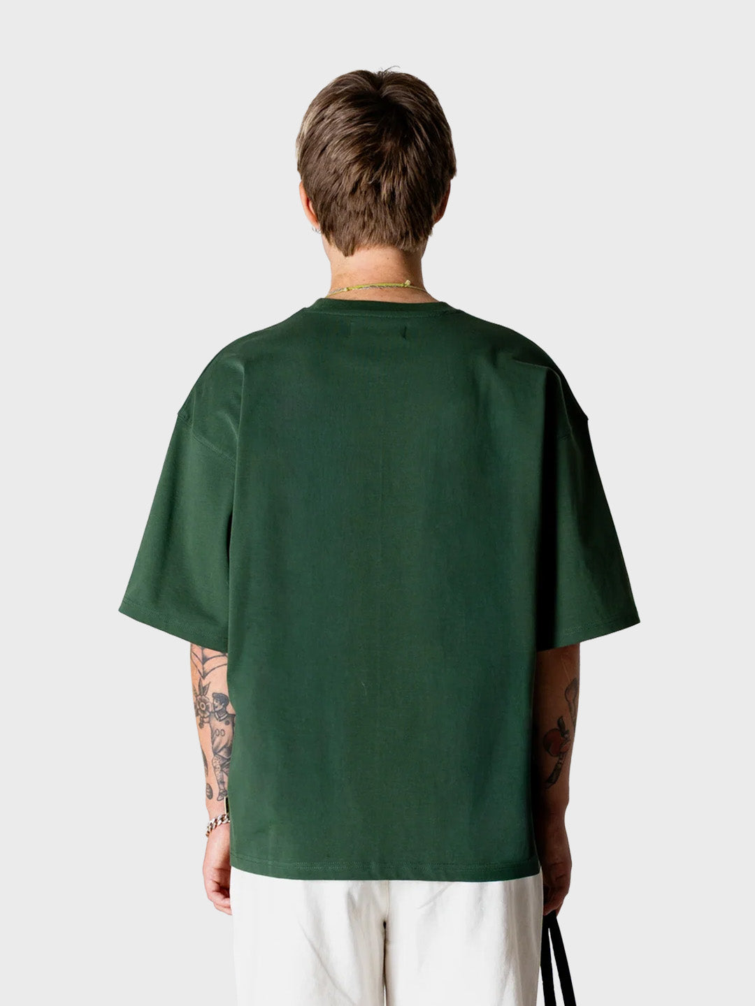 Woodbird WBBeam Nine T-Shirt Pine Green - model achterkant