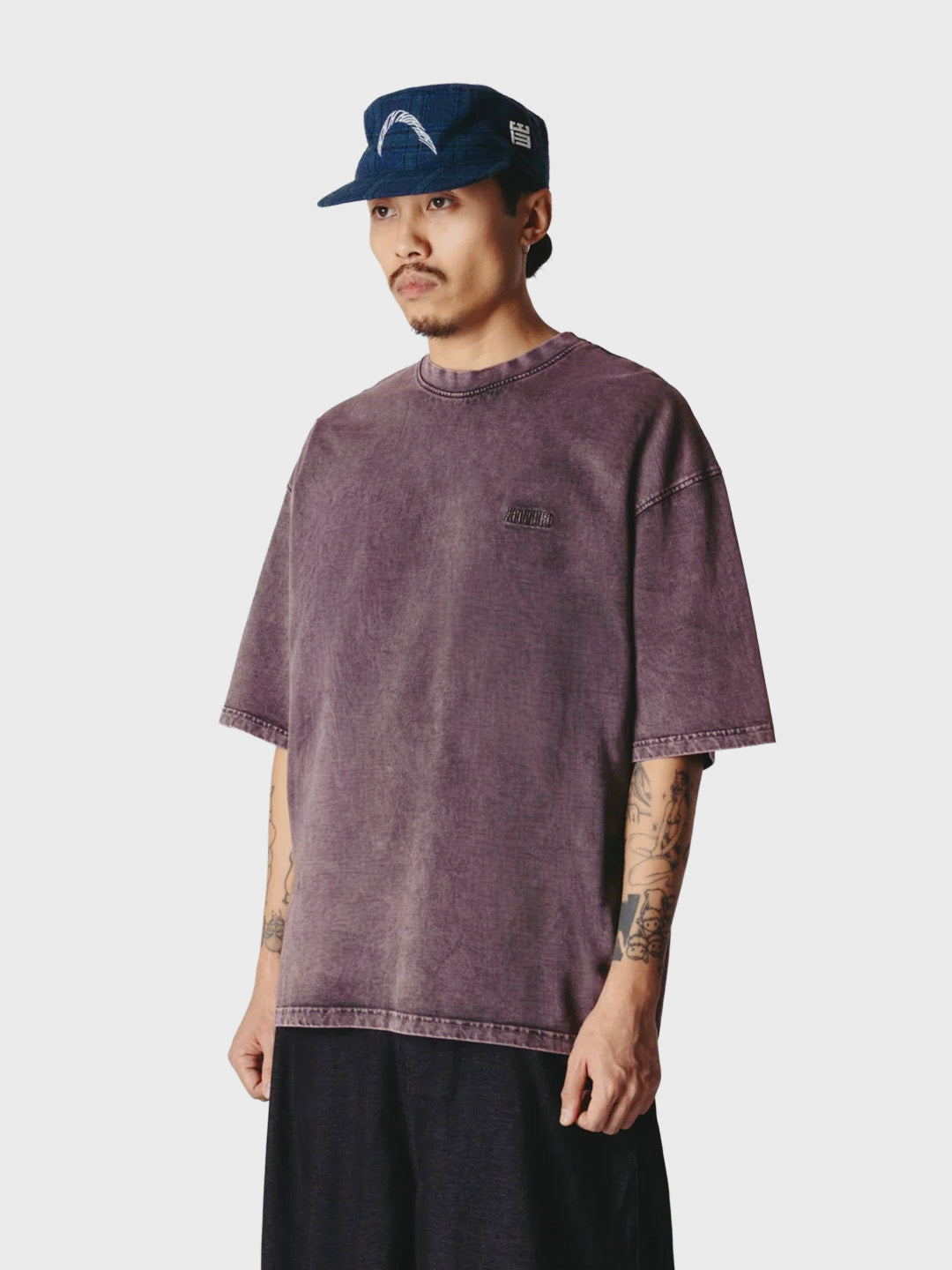 Woodbird WBBeam Tinted T-Shirt Dusty Violet – zijkant