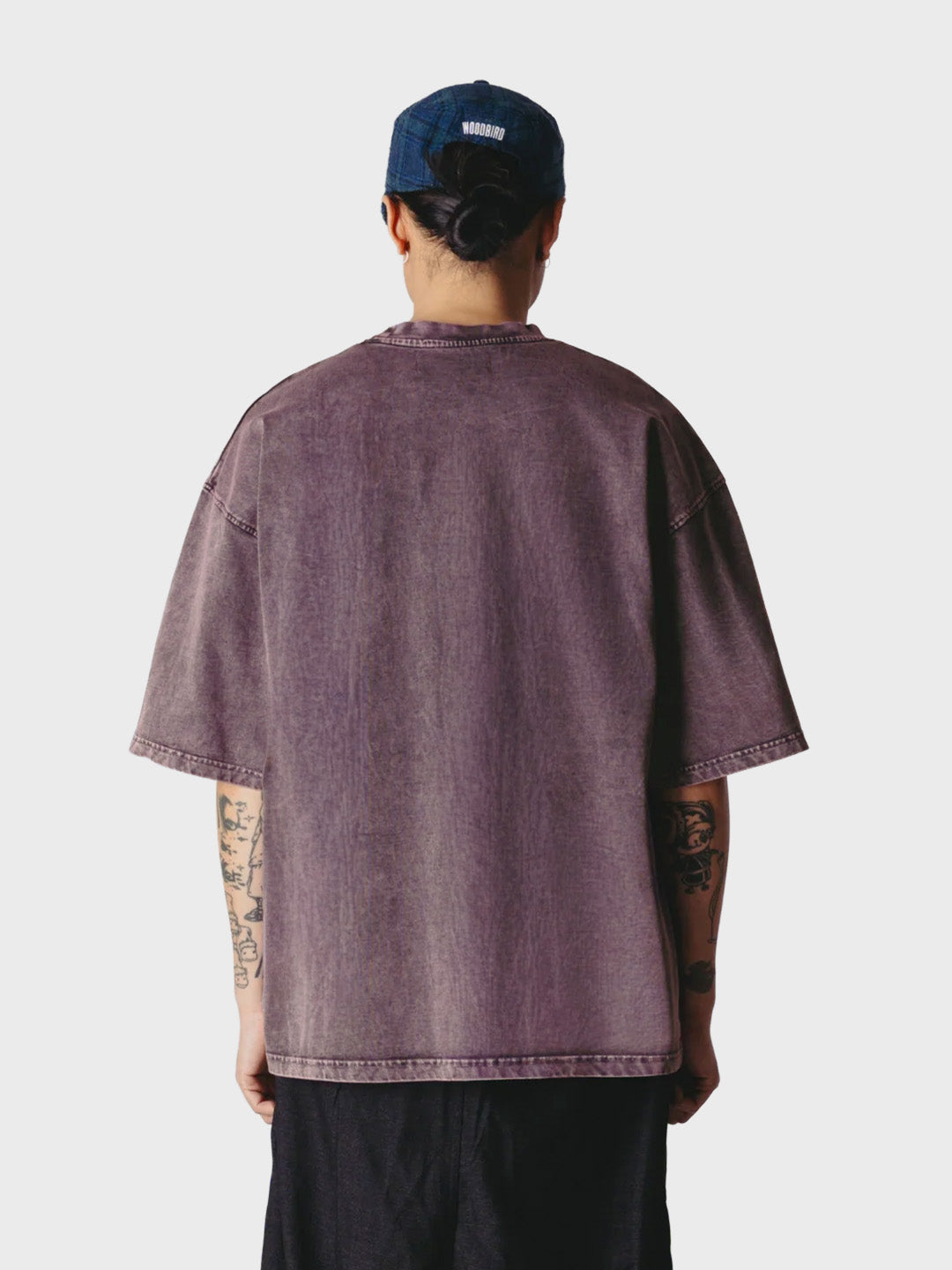 Woodbird WBBeam Tinted T-Shirt Dusty Violet – achterkant