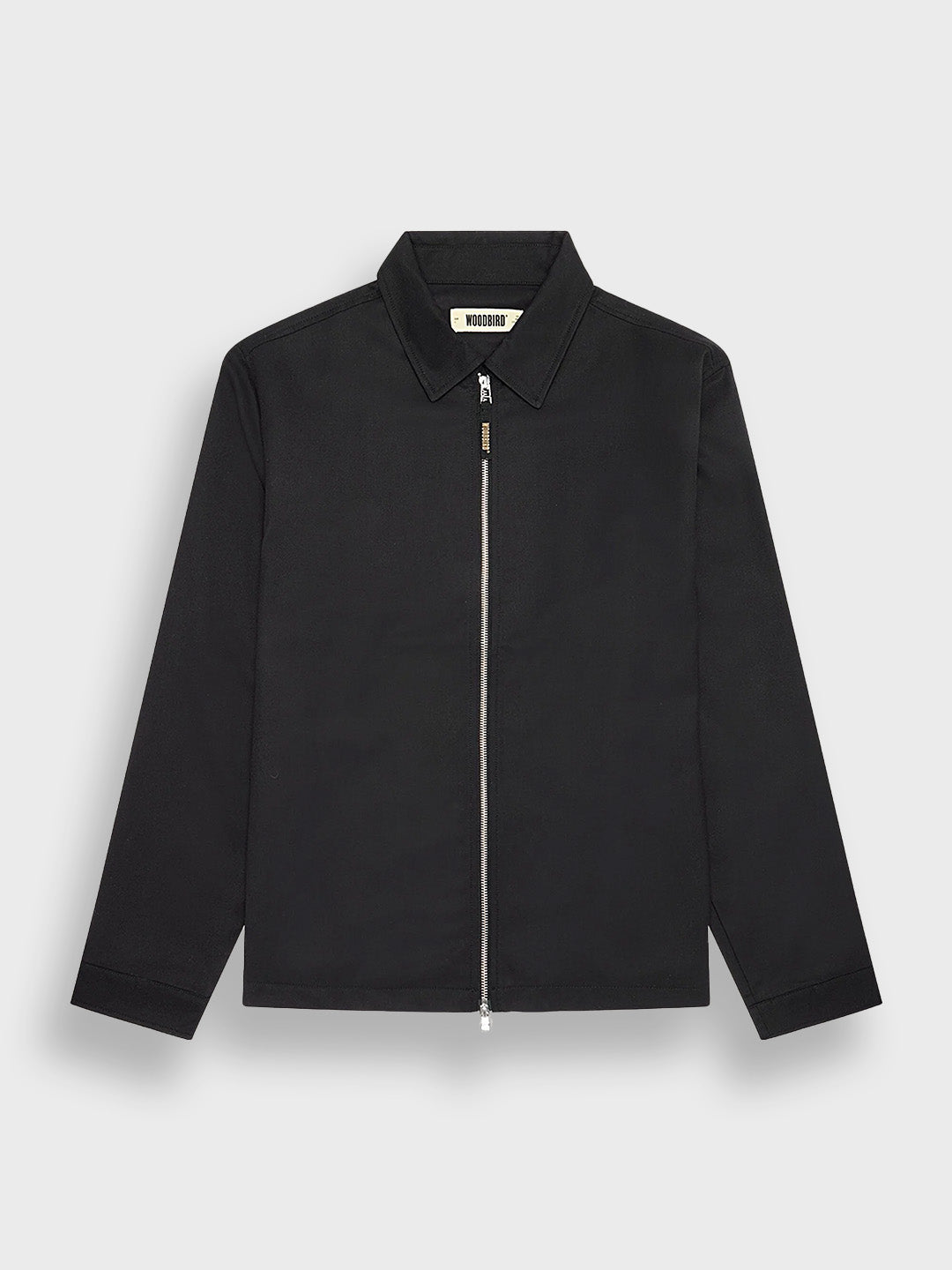 Woodbird zwart overshirt – packshot voorkant