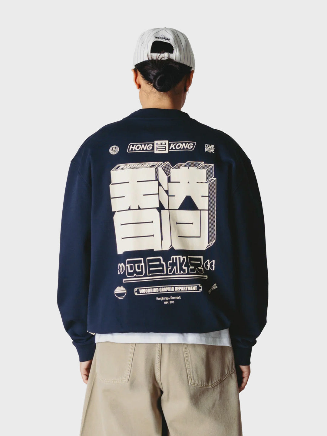 Woodbird WBCane HK Crewneck Sweater Navy
