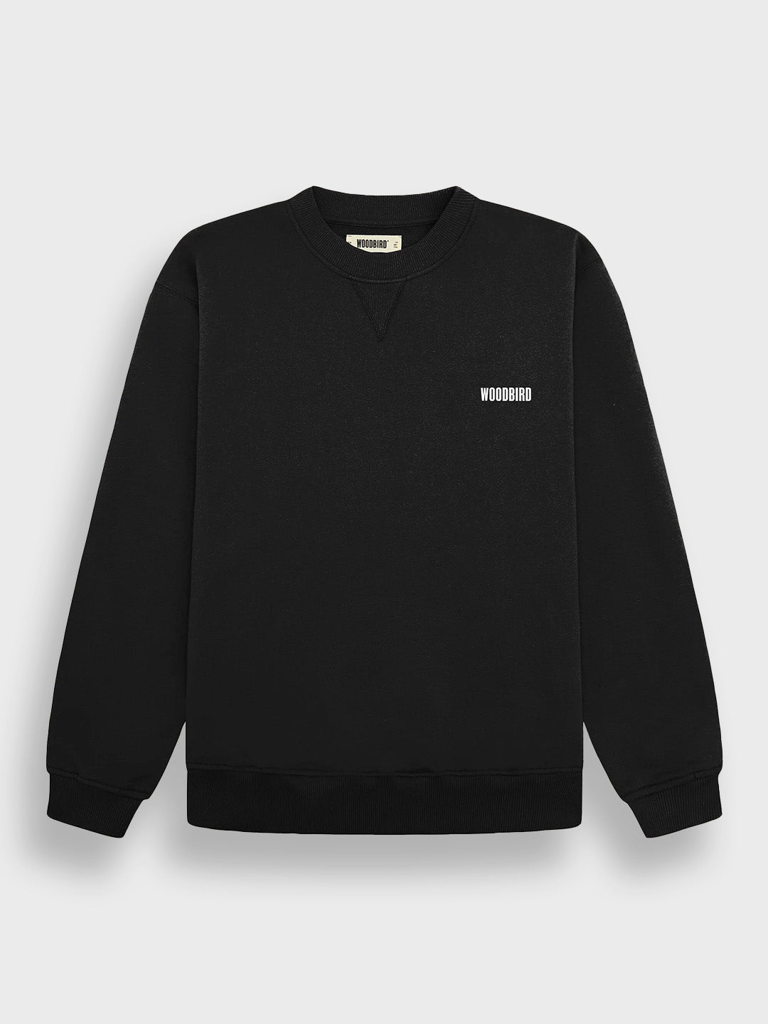 Woodbird WBCane Ming Crewneck Sweater Black – packshot voorkant