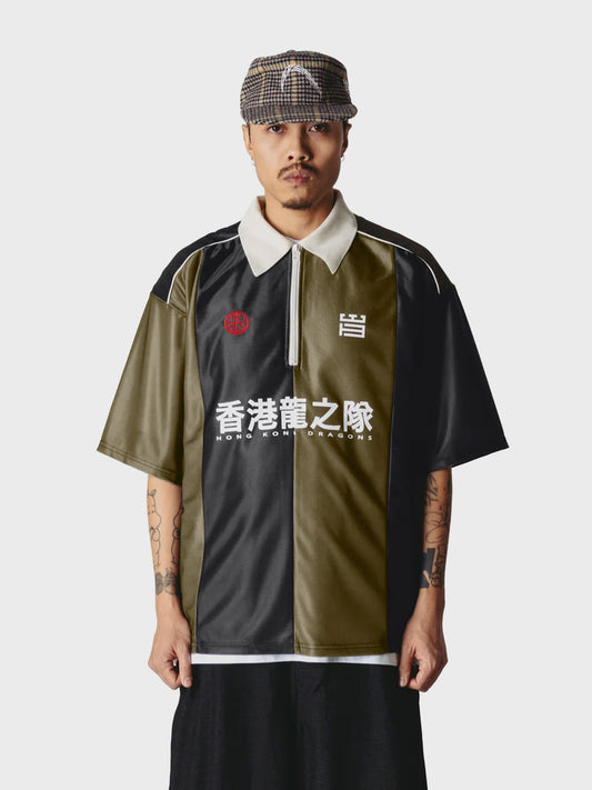 Woodbird WBHiro Sport Zip Polo Dark Olive