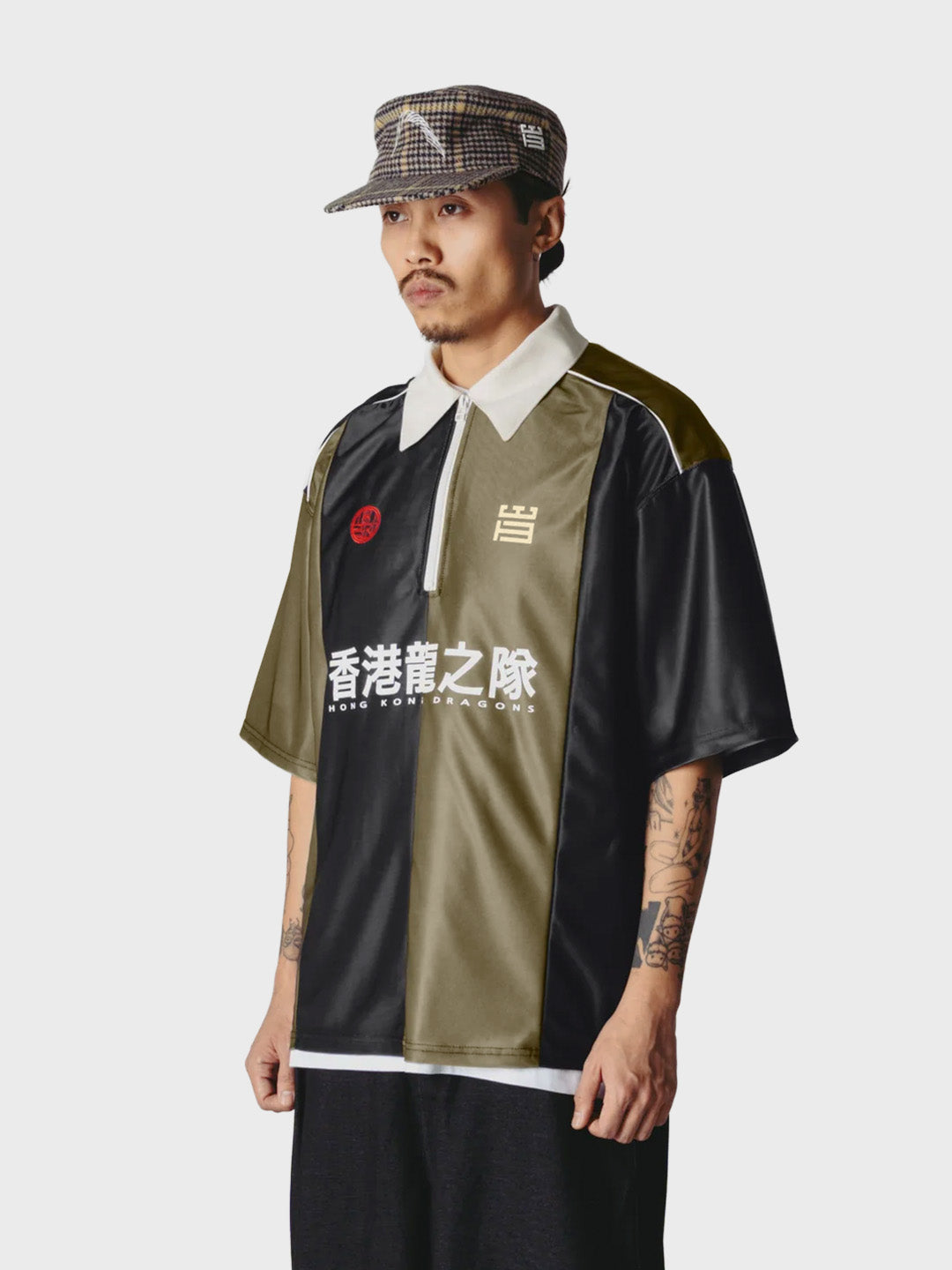 Woodbird WBHiro Sport Zip Polo Dark Olive – zijkant