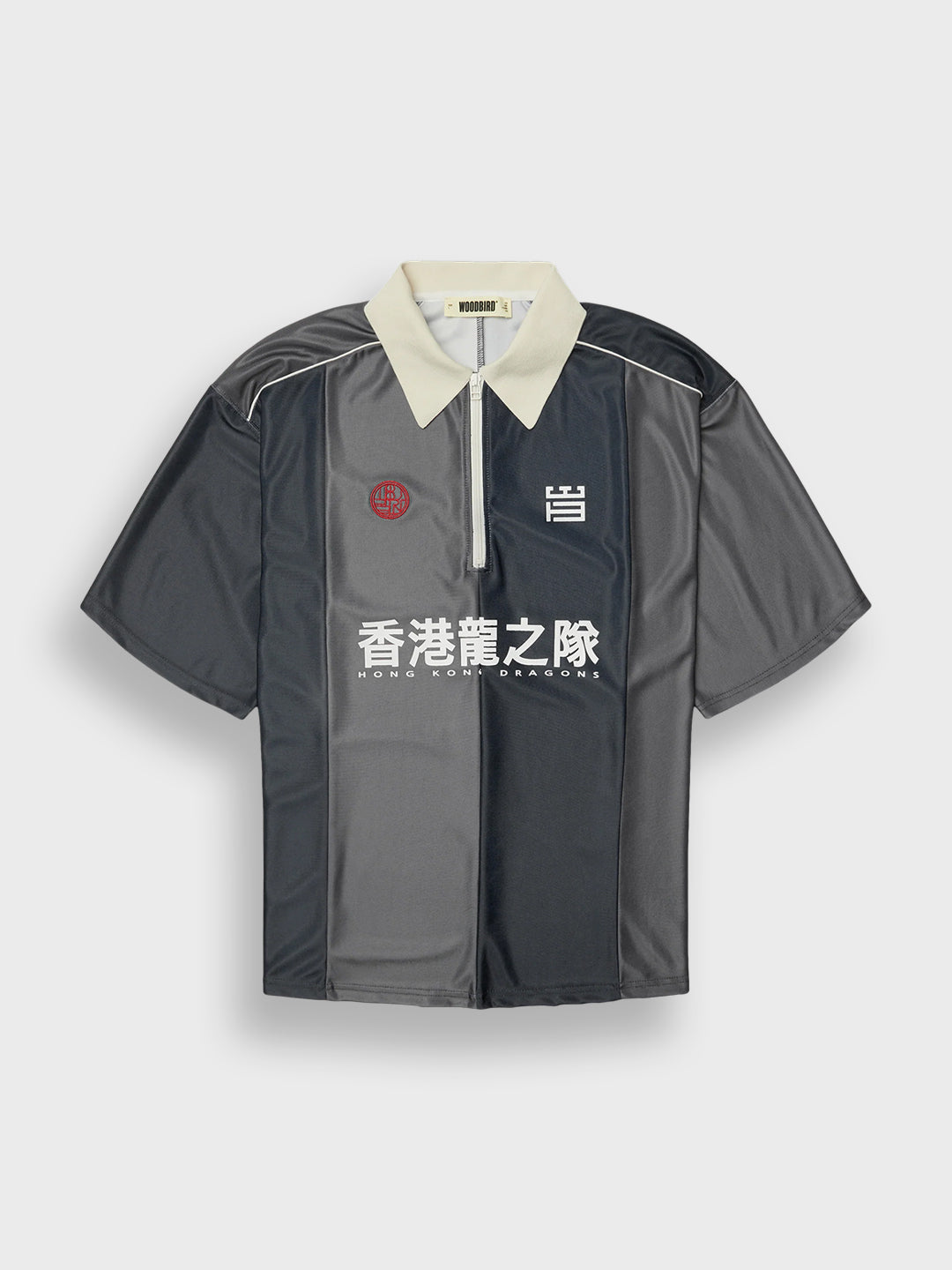 Woodbird WBHiro Sport Zip Polo Slate Blue – productfoto voor
