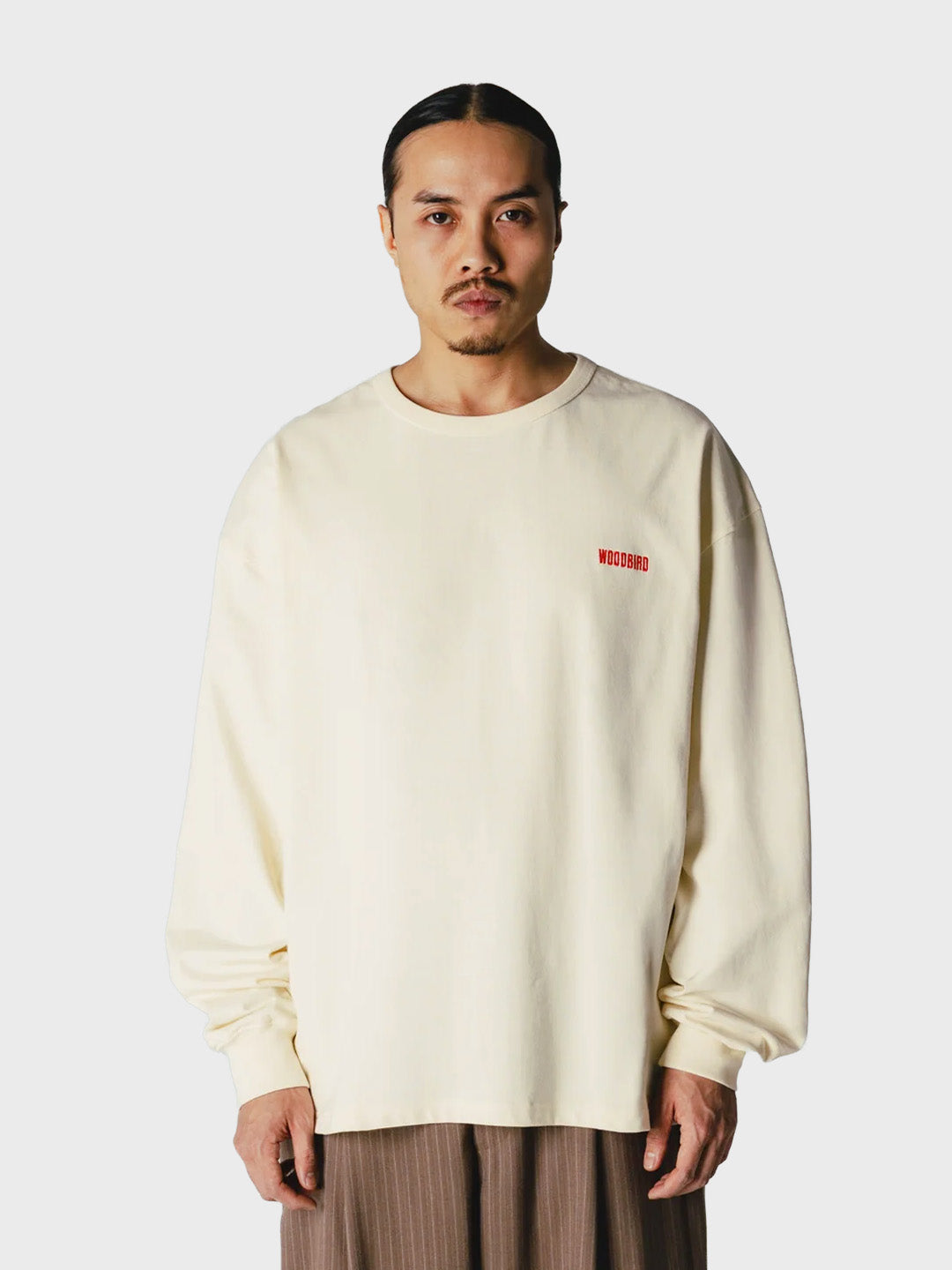 Woodbird WBJoes Mono Longsleeve Off-White – voorkant