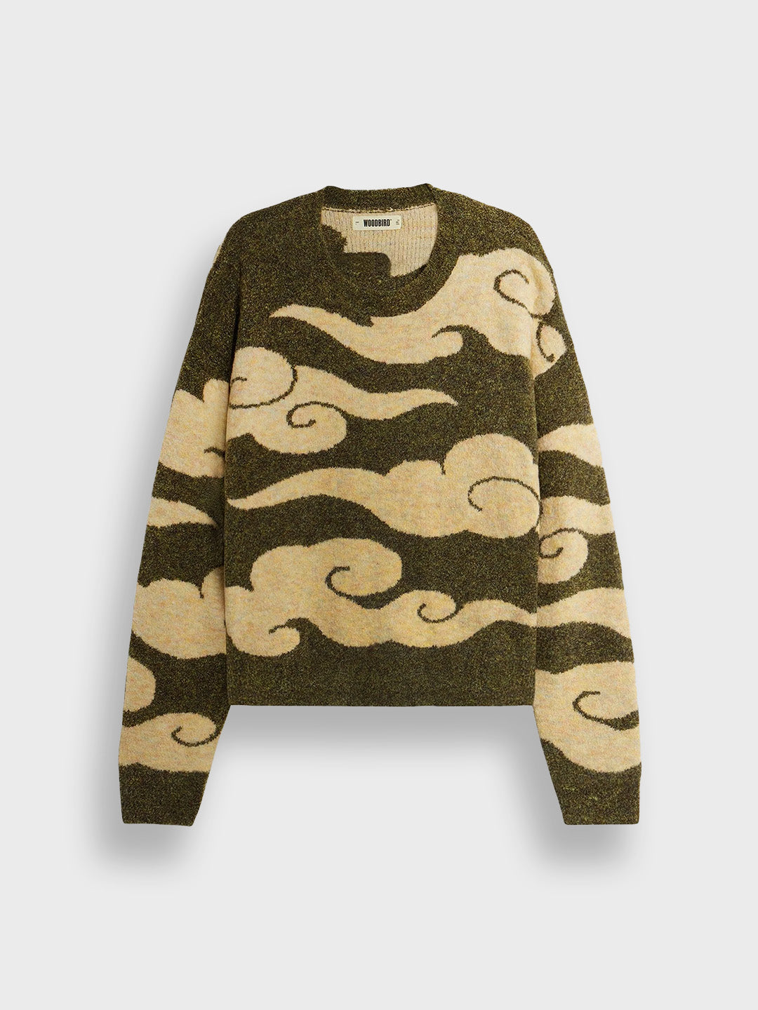 Woodbird WBKurt Cloud Knitted Sweater Green – packshot voorkant