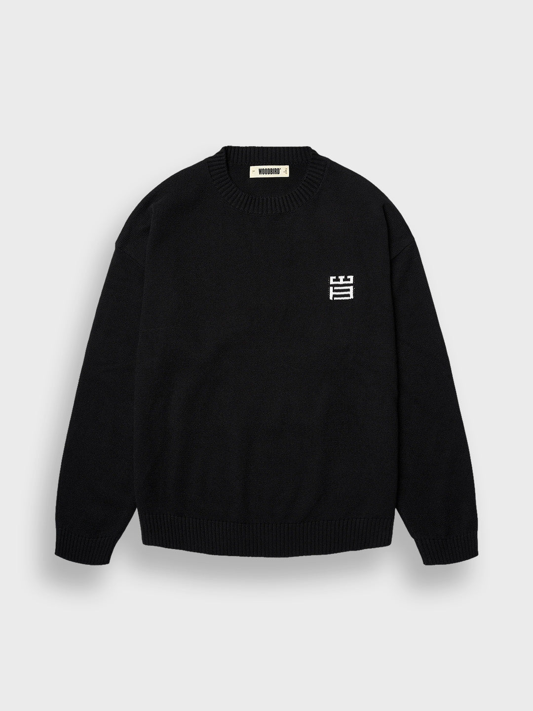 Woodbird WBKurt Knitted Sweater Black – productfoto voor