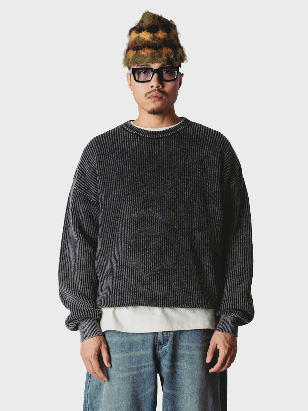 Woodbird WBSake Knitted Sweater Washed Black