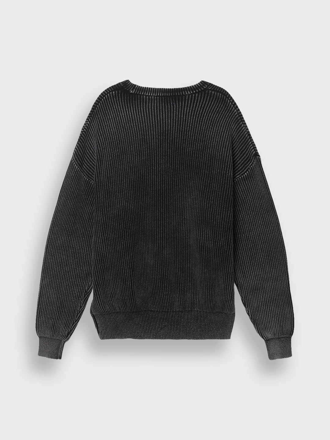 Woodbird WBSake Knitted Sweater Washed Black – productfoto achter