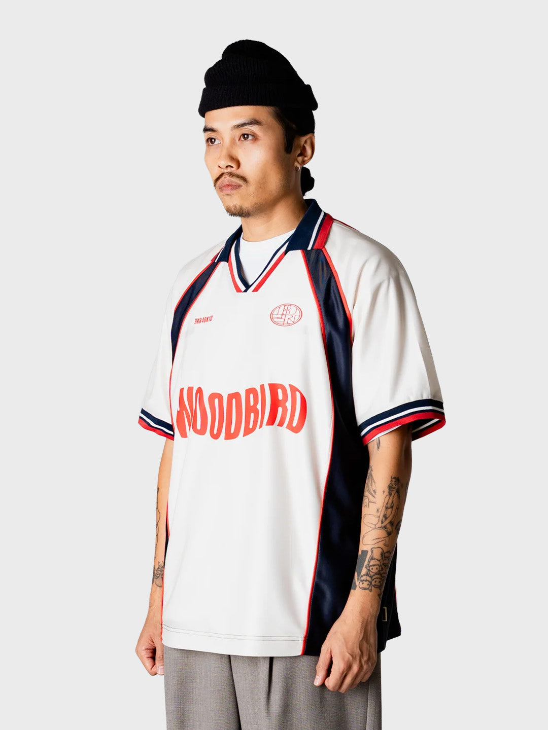 Woodbird WBTaka Sports Polo Off-White - model zijkant