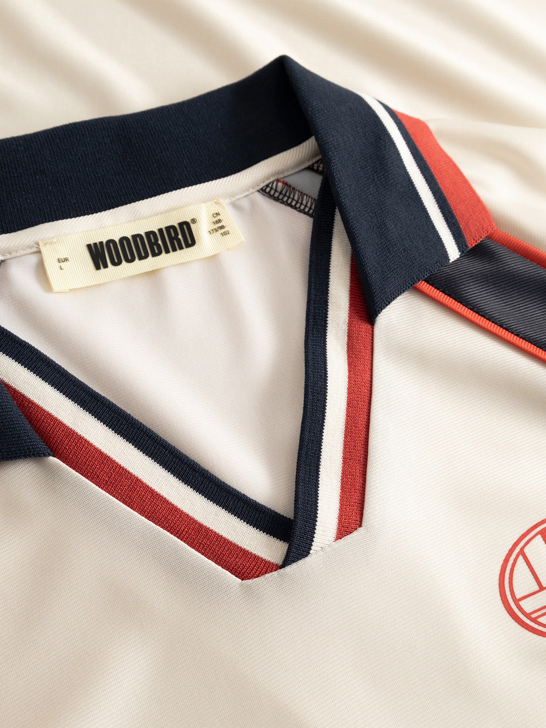 Woodbird WBTaka Sports Polo Off-White - close-up kraag