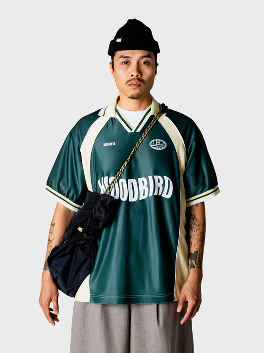 Woodbird WBTaka Sports Polo Pine Green - model voorkant