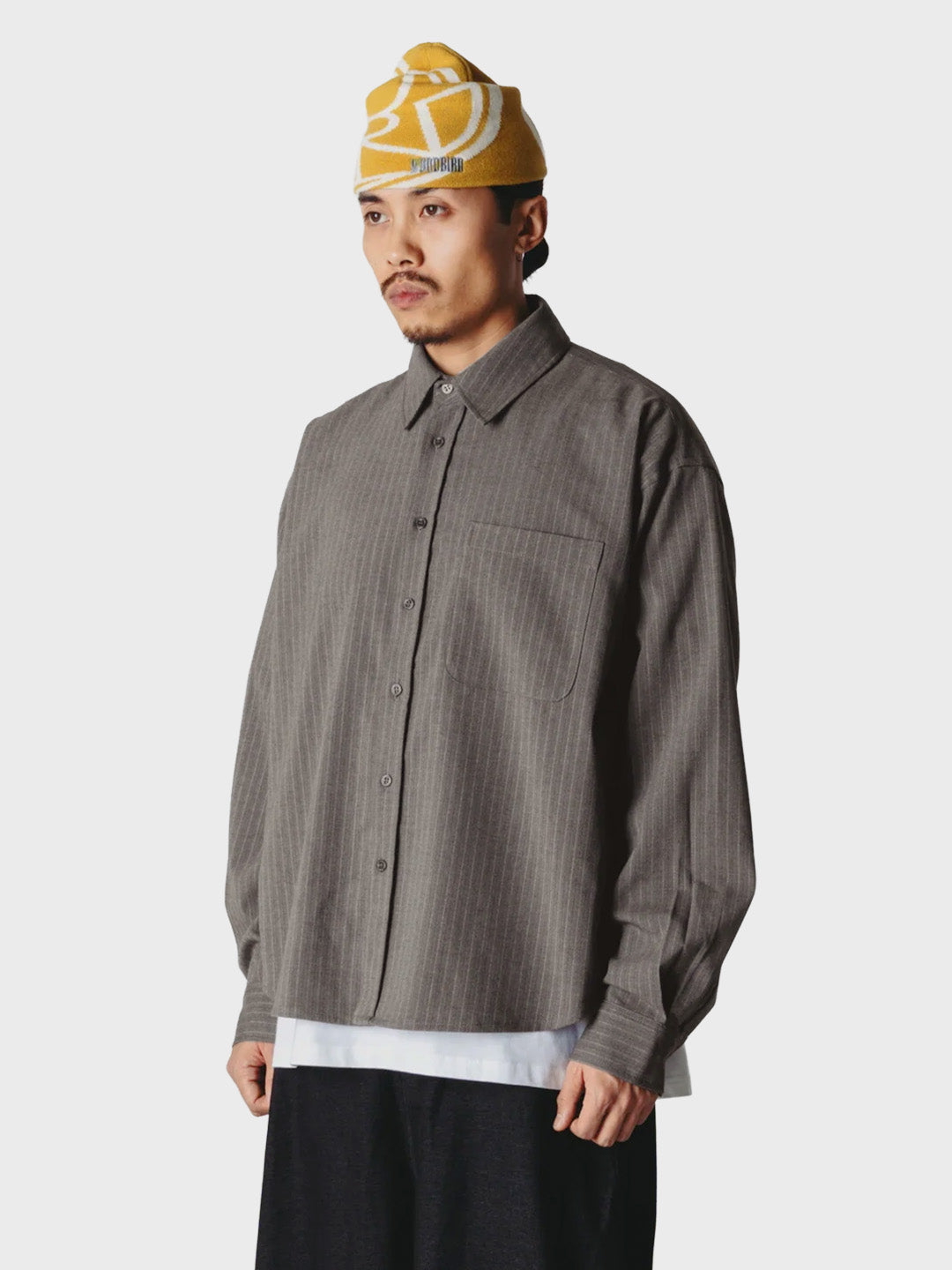 Woodbird WBXing HB Stripe Shirt Grey – zijkant