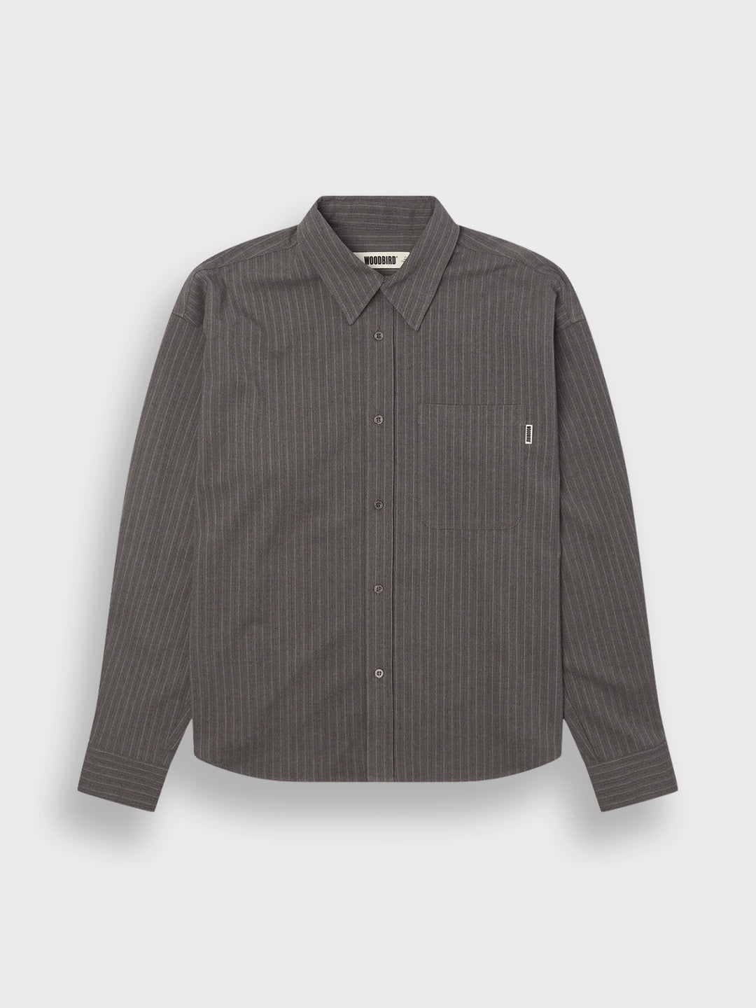 Woodbird WBXing HB Stripe Shirt Grey – packshot voor