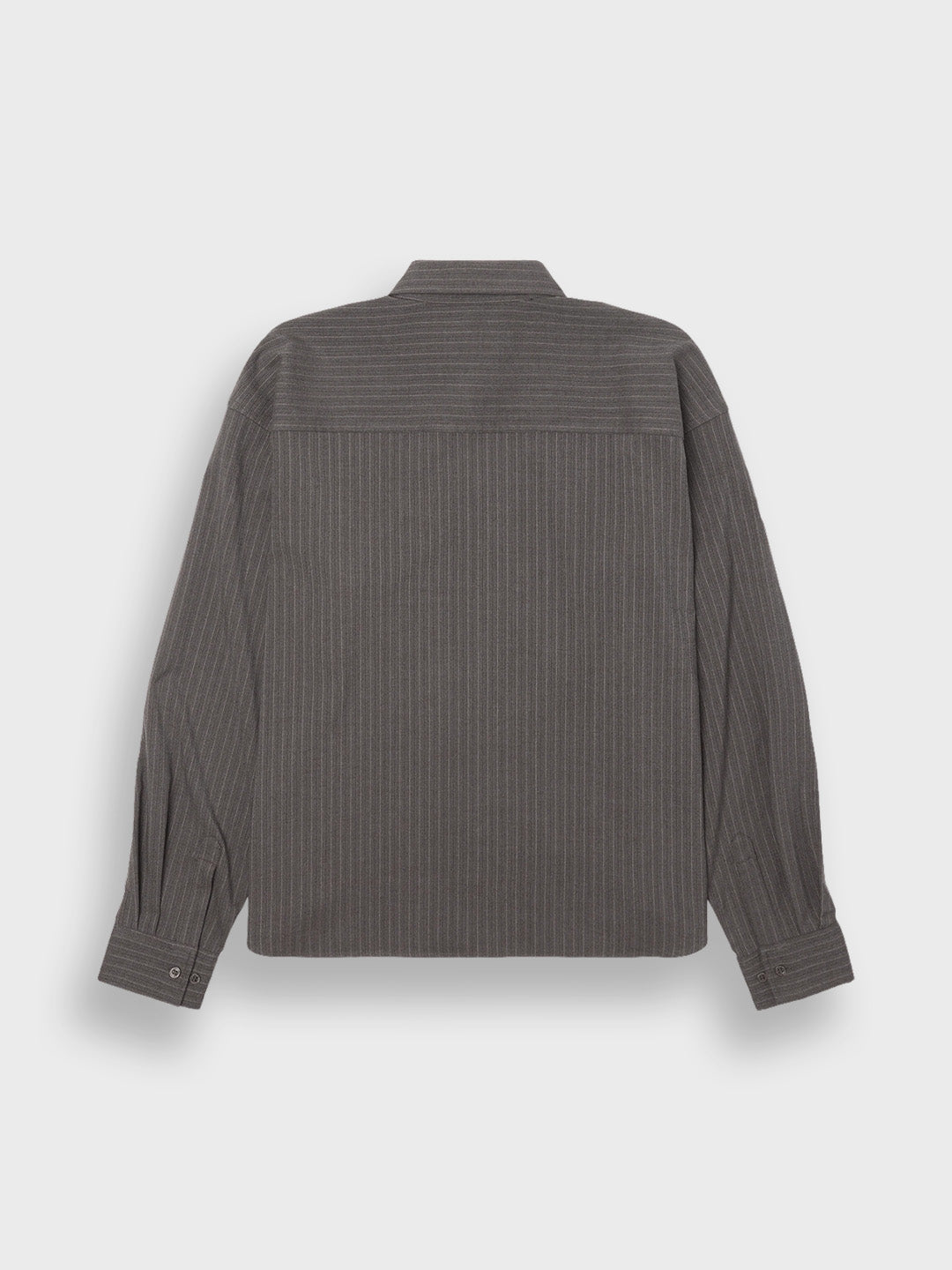 Woodbird WBXing HB Stripe Shirt Grey – productfoto achter