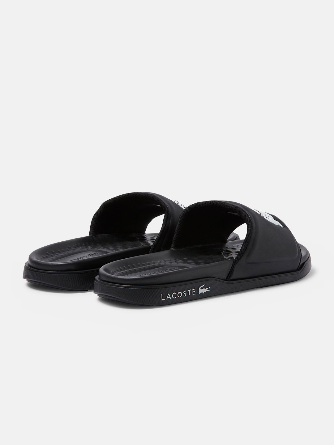 Lacoste croco slippers zwart